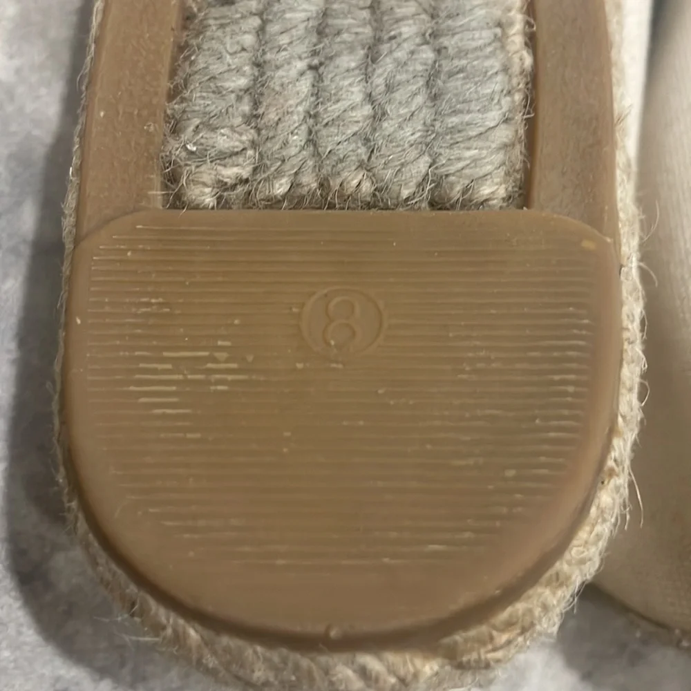 Tory Burch Canvas Color‎ Block Flat Espadrille size 8 Black And Tan